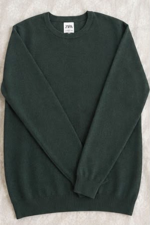 Zara — Zara Dark Green Knit Sweater (Size M, Like new)