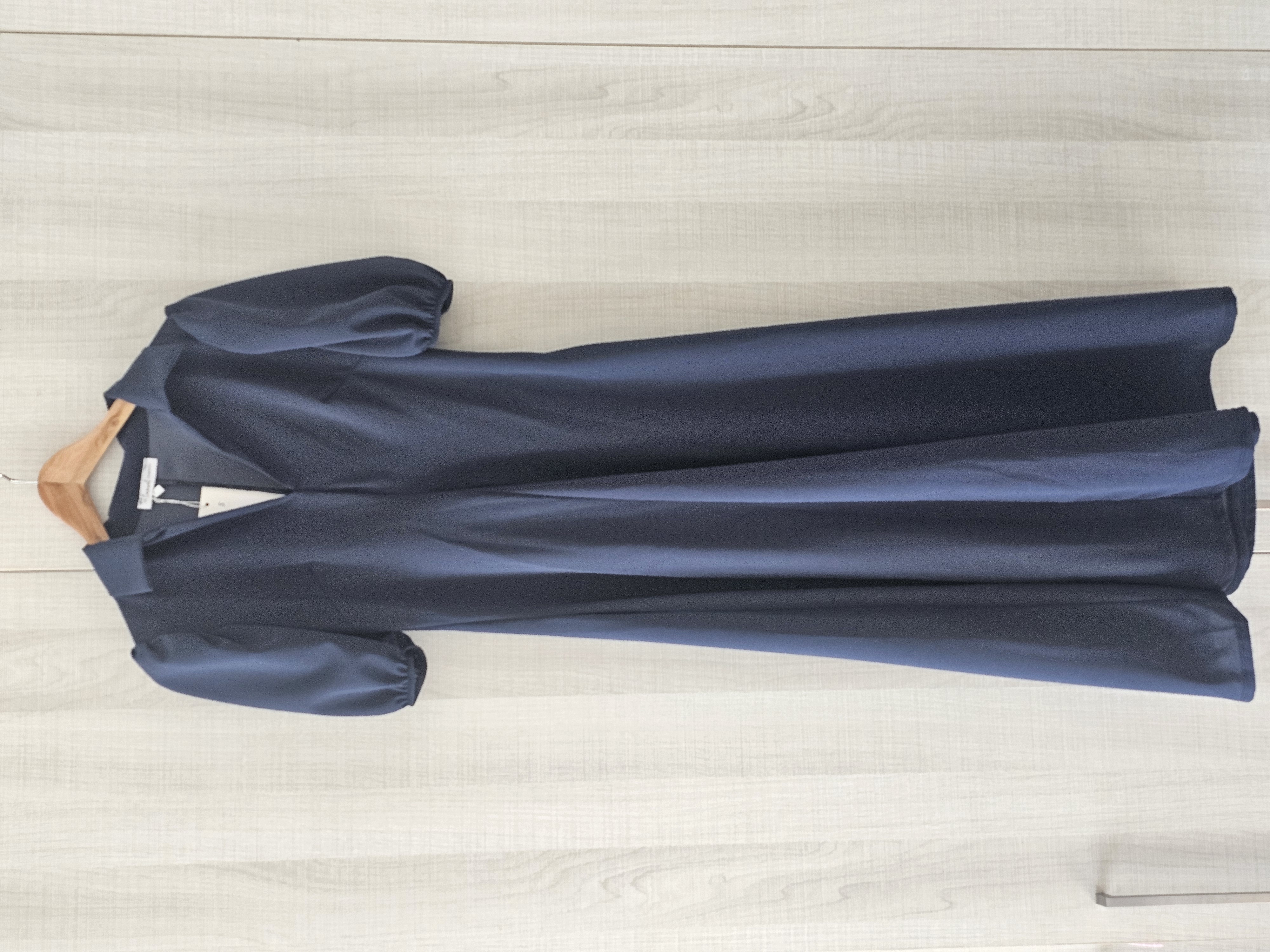 H&M — Navy Blue Puff Sleeve Collared Dress (New with tags)