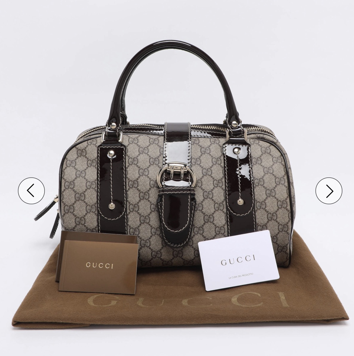 Gucci — Gucci Brown GG Boston Bag (Good)