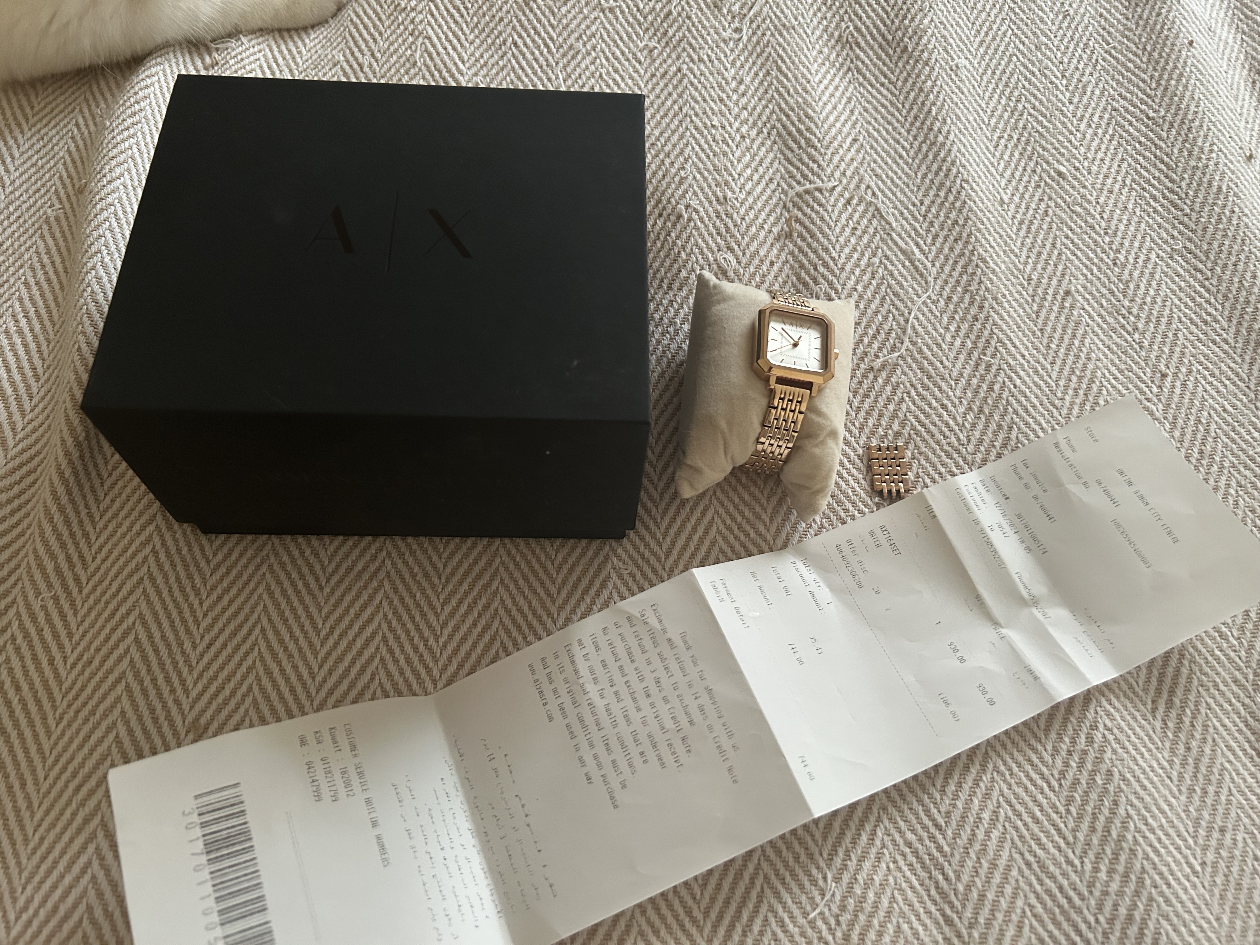 Armani Exchange — Armani Exchange Rose Gold Square Watch (Like new)