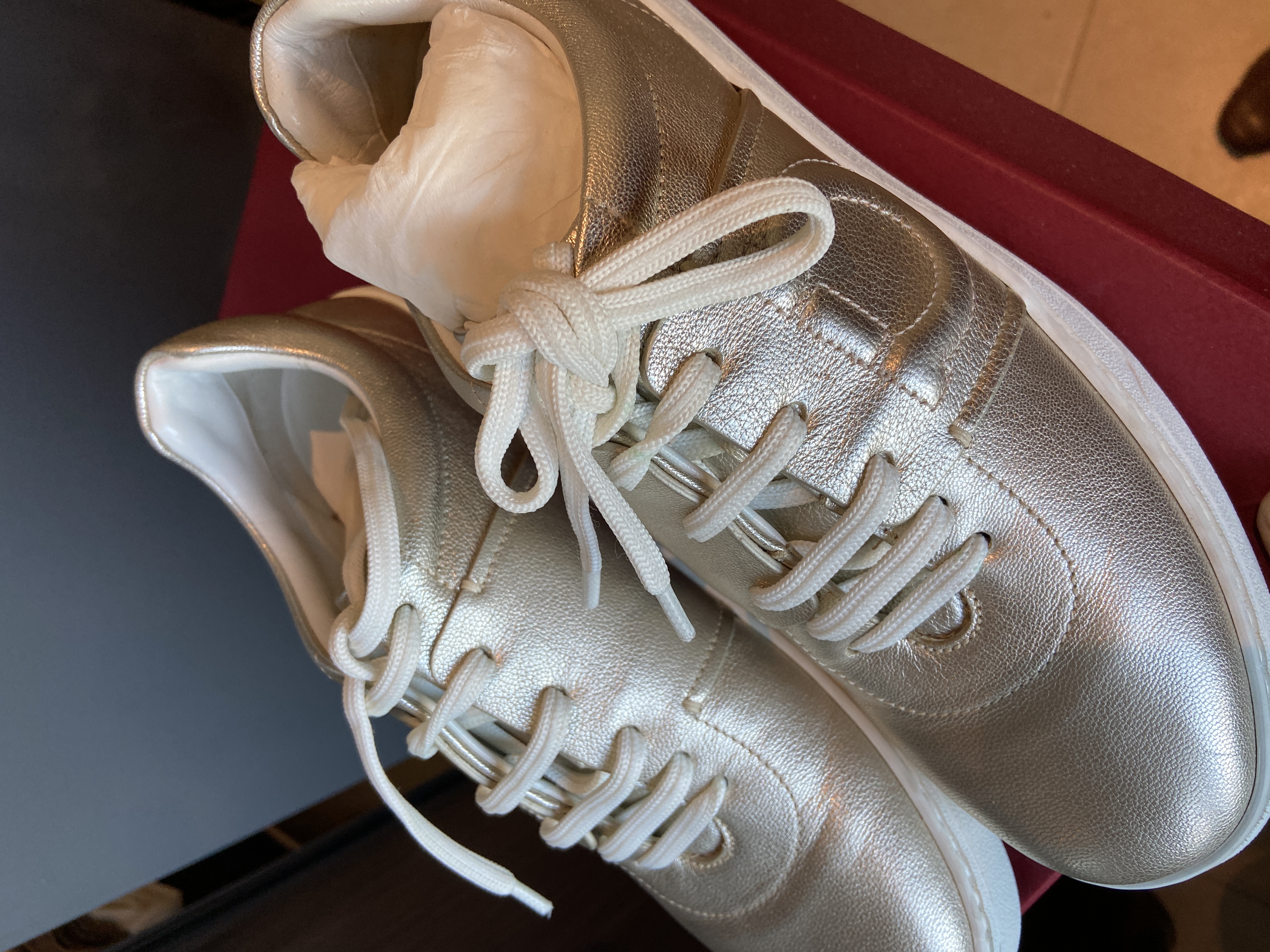 Hogan — Metallic Leather Sneakers (Size EU 36, Like new)