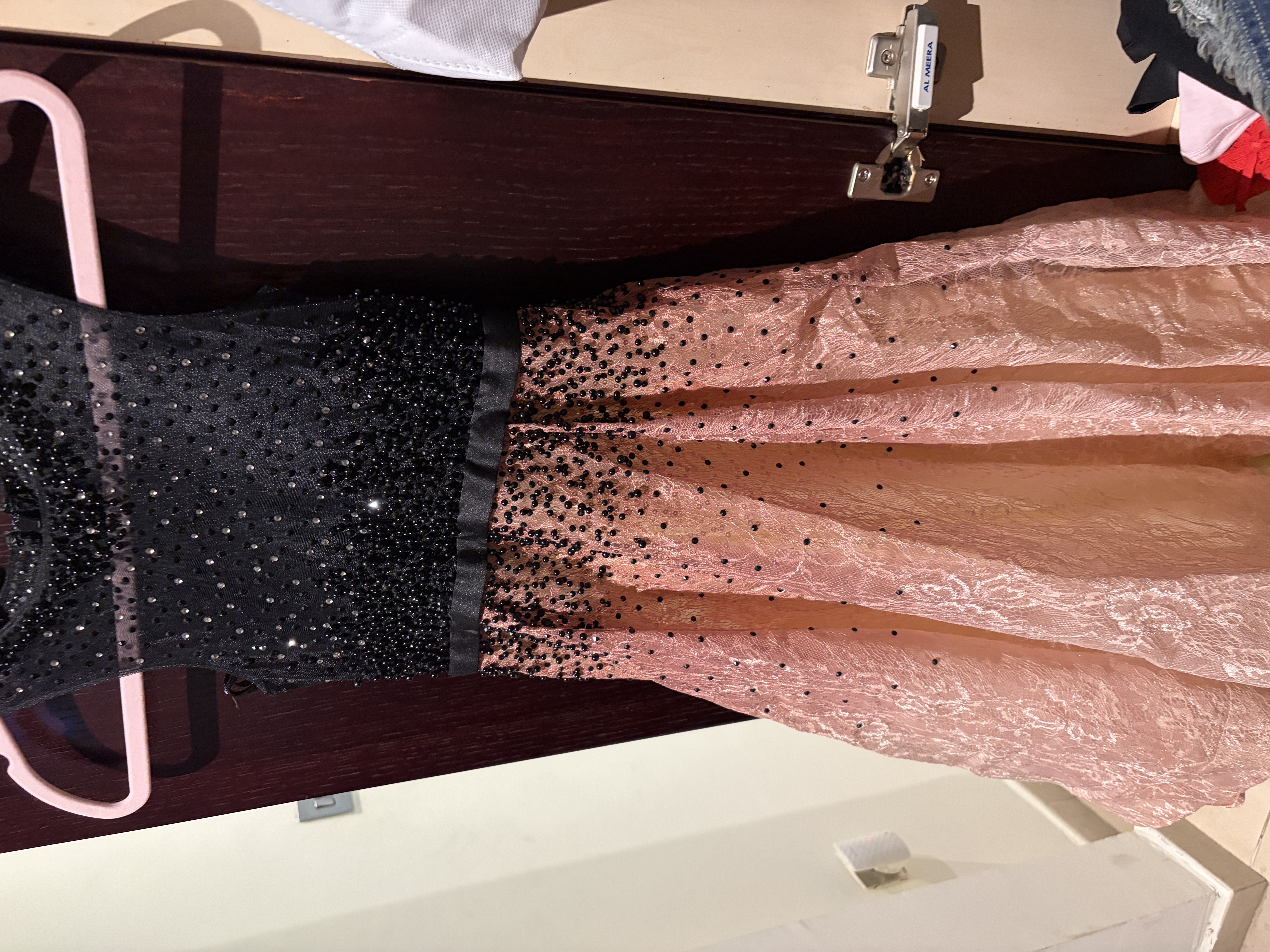 & Other Stories — Beaded Tulle Gown — Black & Blush Pink (Size 6Y, Like new)