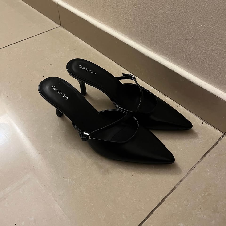 Calvin Klein — Brand-new Calvin Klein Black Leather Heels, Size 41 (Size EU 41, New without tags)