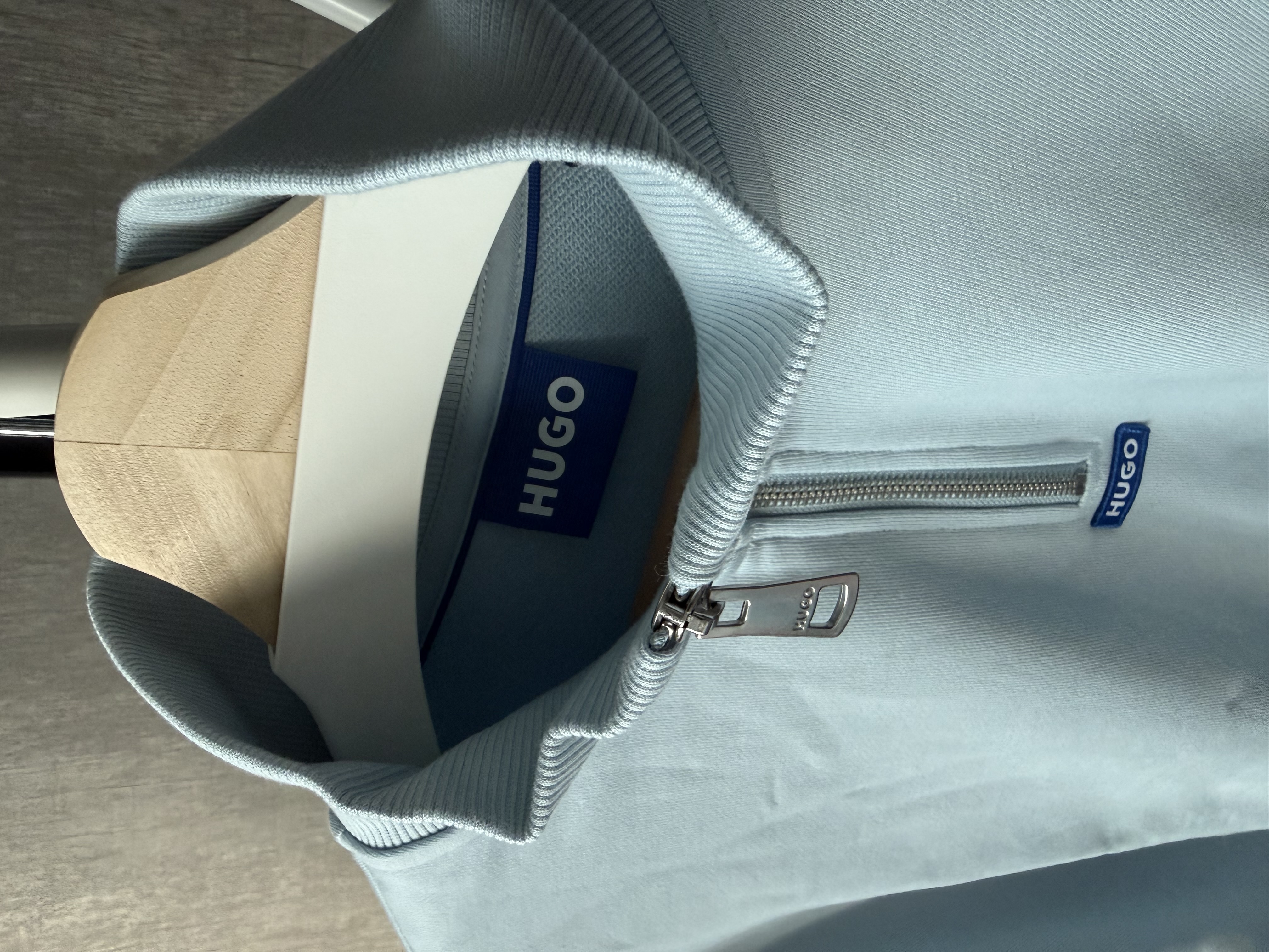 Hugo Boss — HUGO Light Blue Quarter-Zip Sweatshirt (Size XL, Like new)