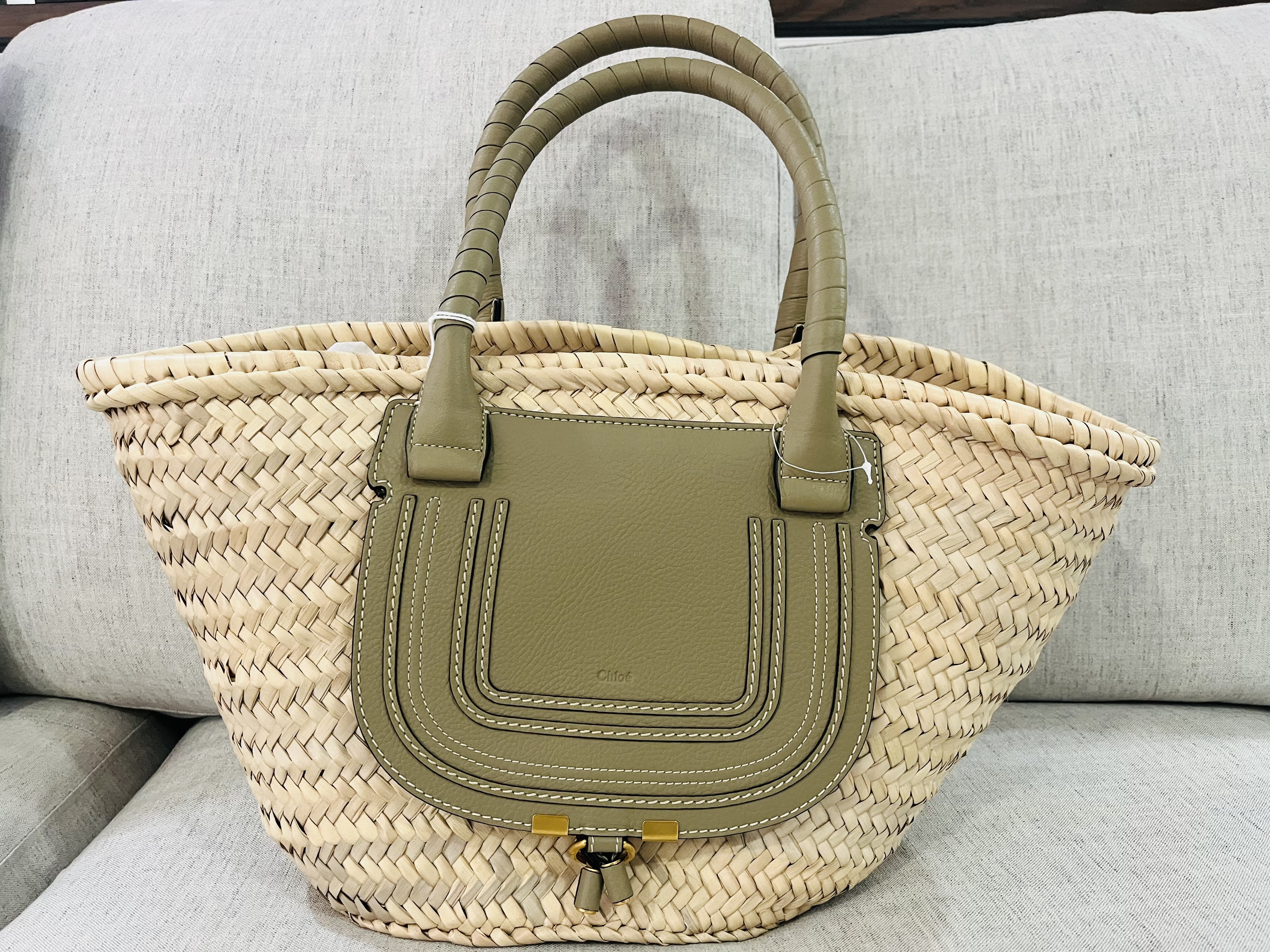 Chloe — Chloé Marcie Khaki Leather Basket Bag (New with tags)