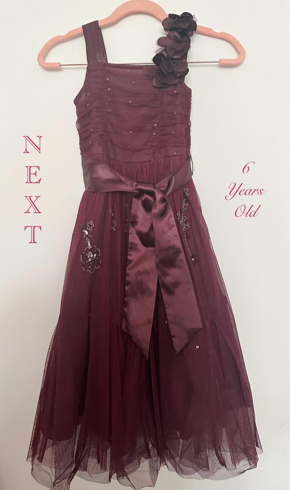 Next — Next Burgundy Tulle Party Dress (Good)