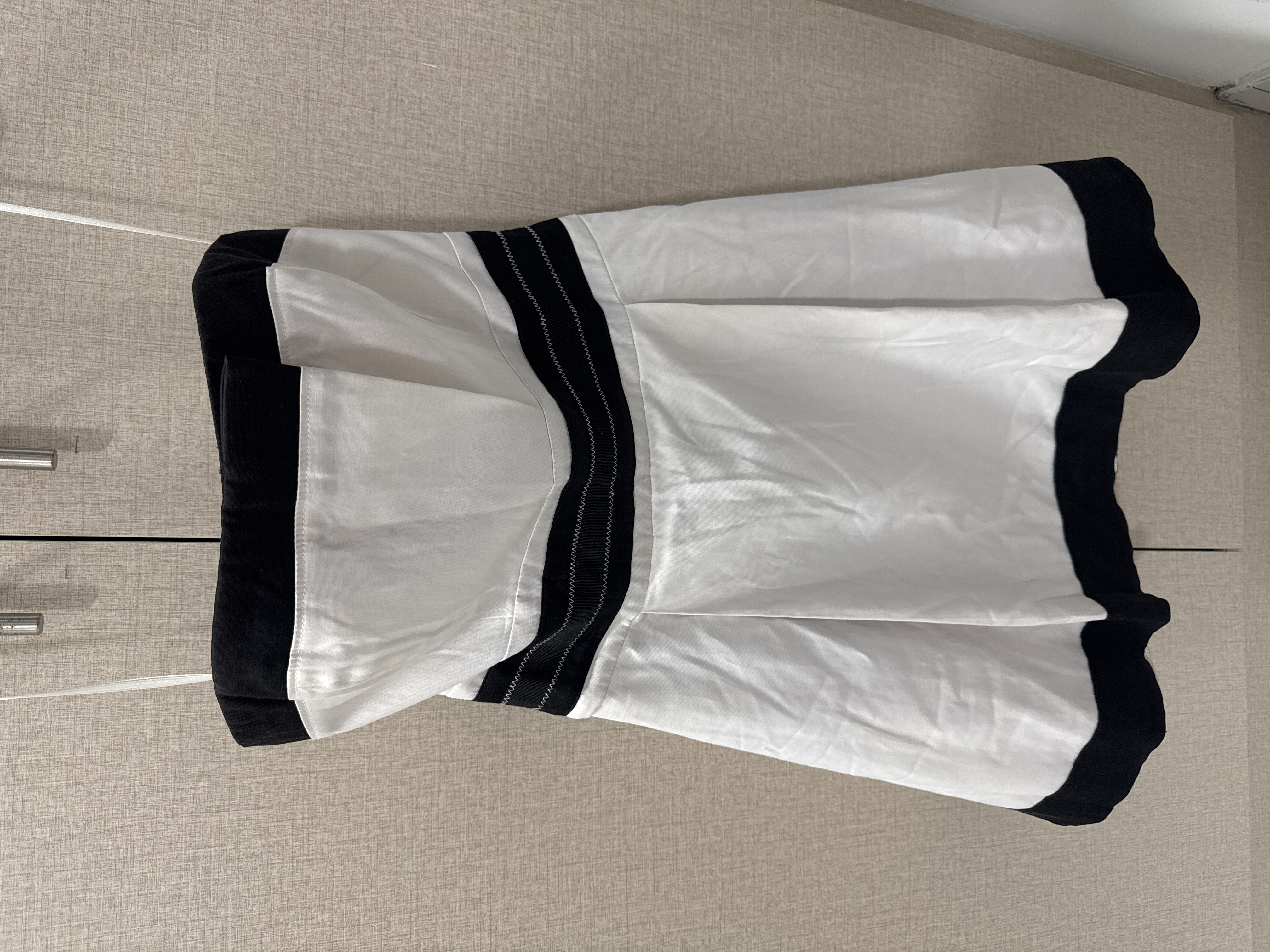 Other — Strapless Mini Dress — White & Black Colorblock (Good)