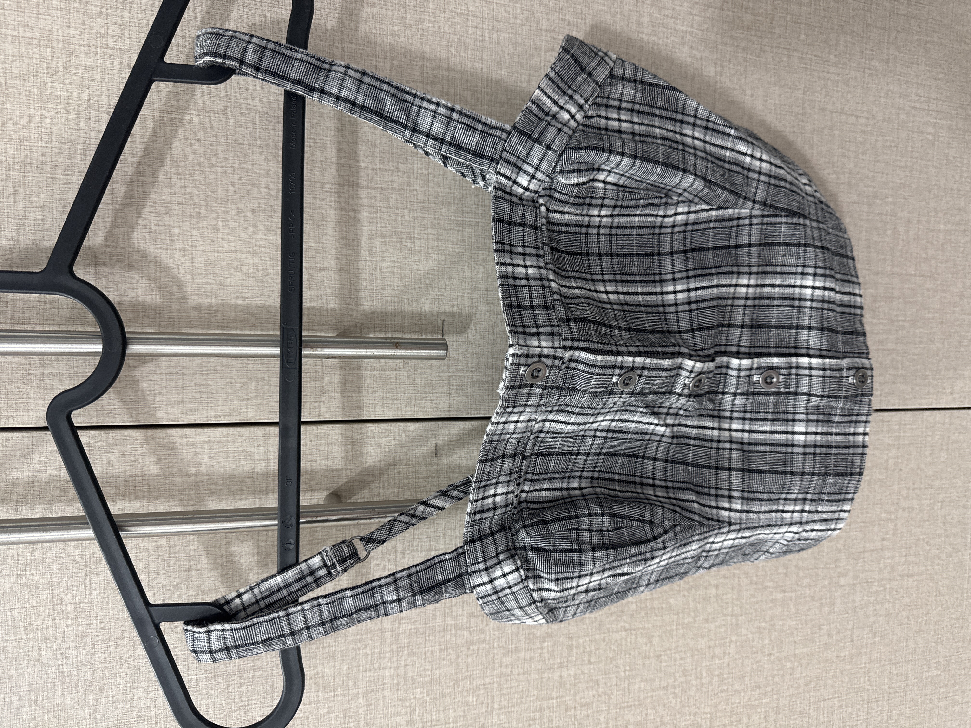 Hollister — Plaid Bustier Crop Top - Black & White (Good)