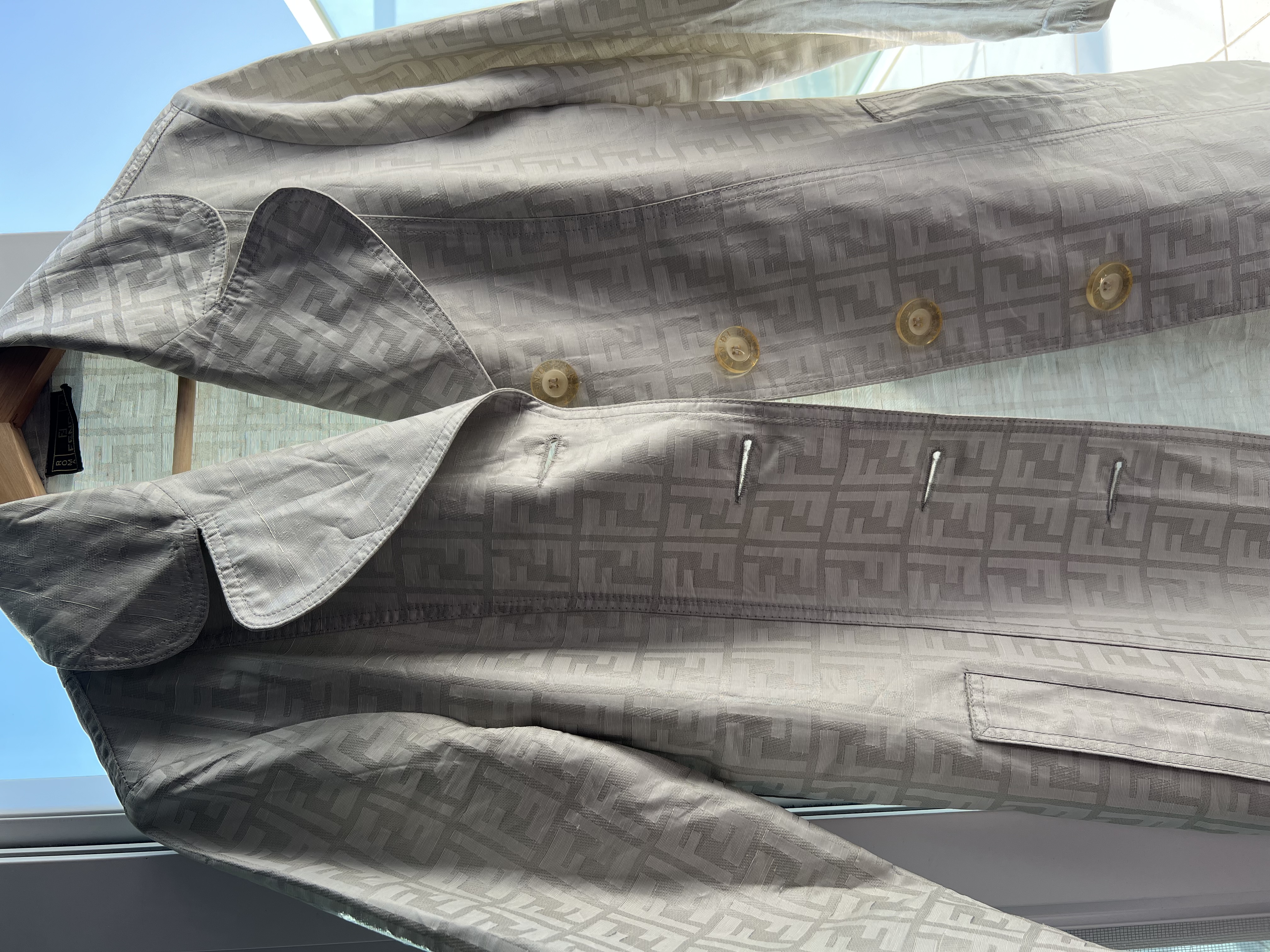Fendi — Fendi Zucca Monogram Jacket — Light Grey (Size M, Good)