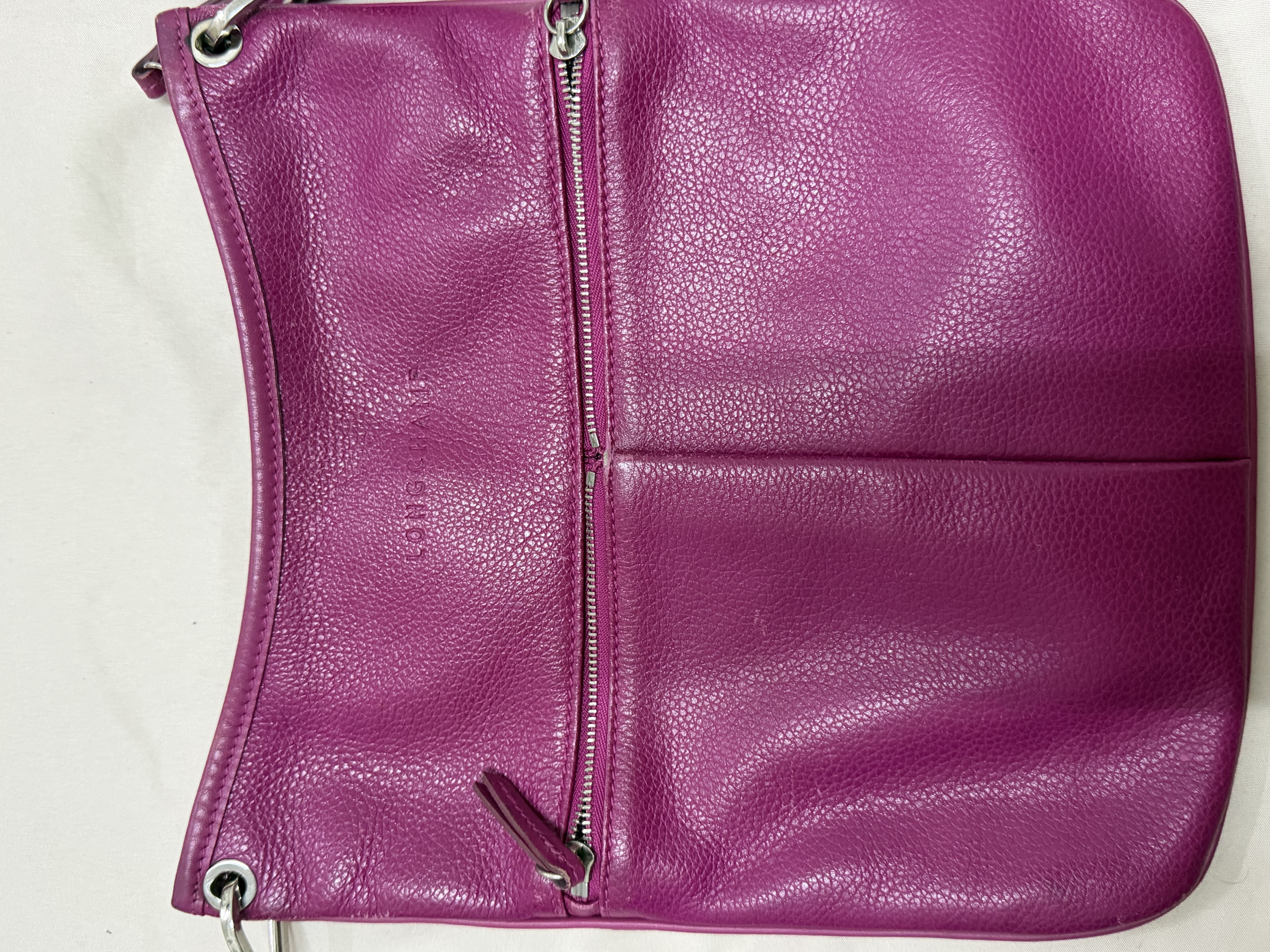 Longchamp — Longchamp Pebbled Leather PINK Hobo Bag (Good)