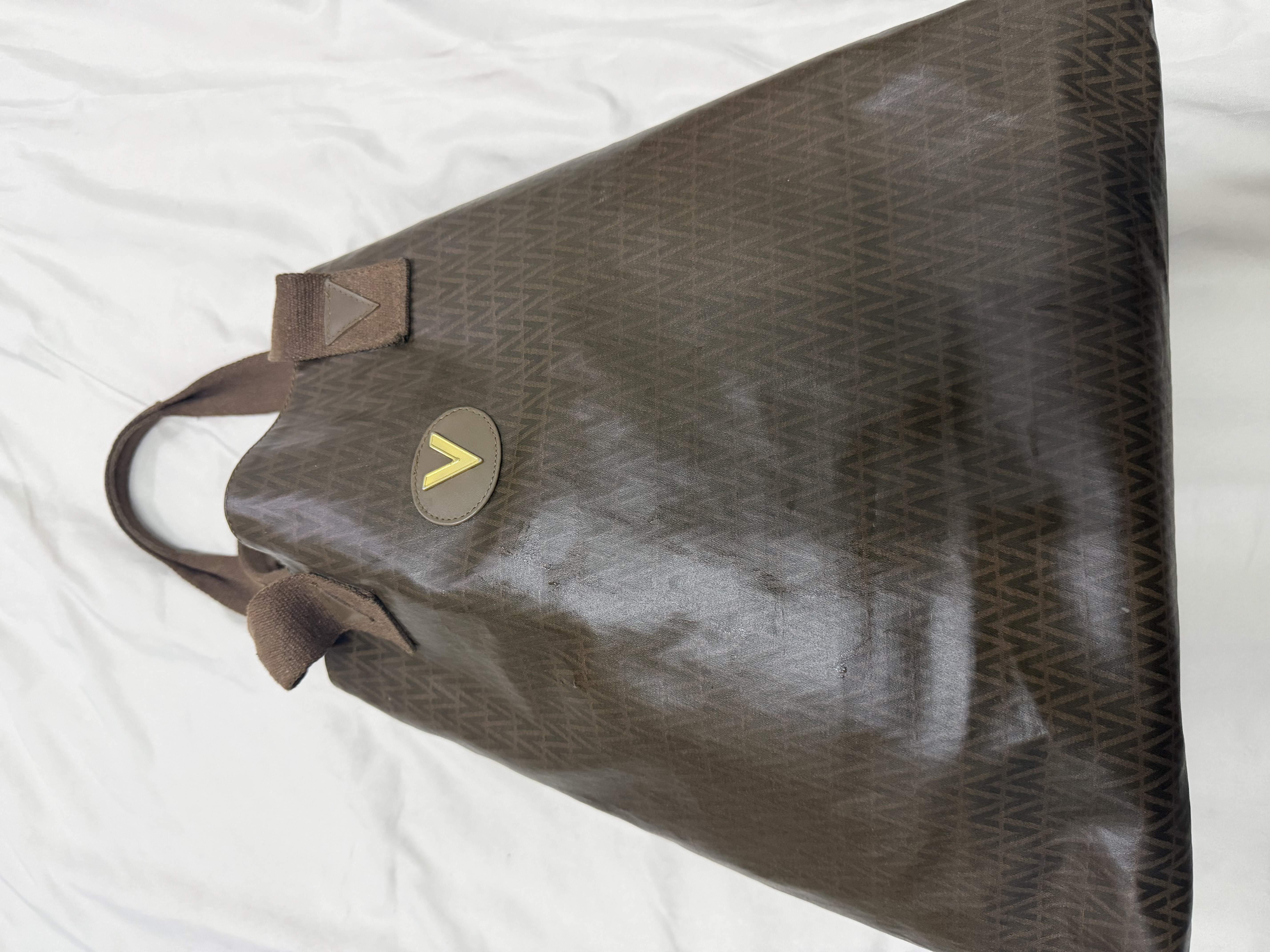 Valentino — Mario Valentino Brown Monogram Tote Bag (Good)