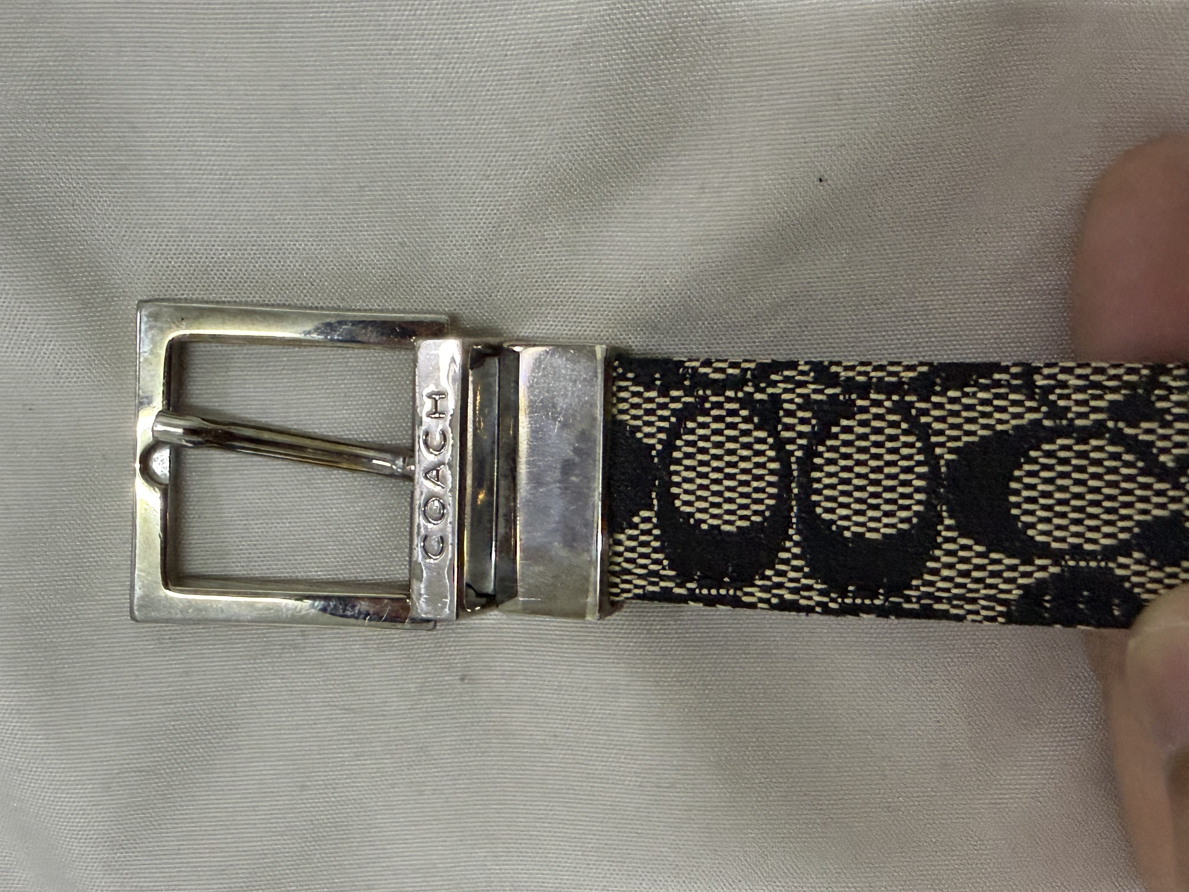 Coach — Coach Signature Monogram Fabric Belt (Size 95, Good)