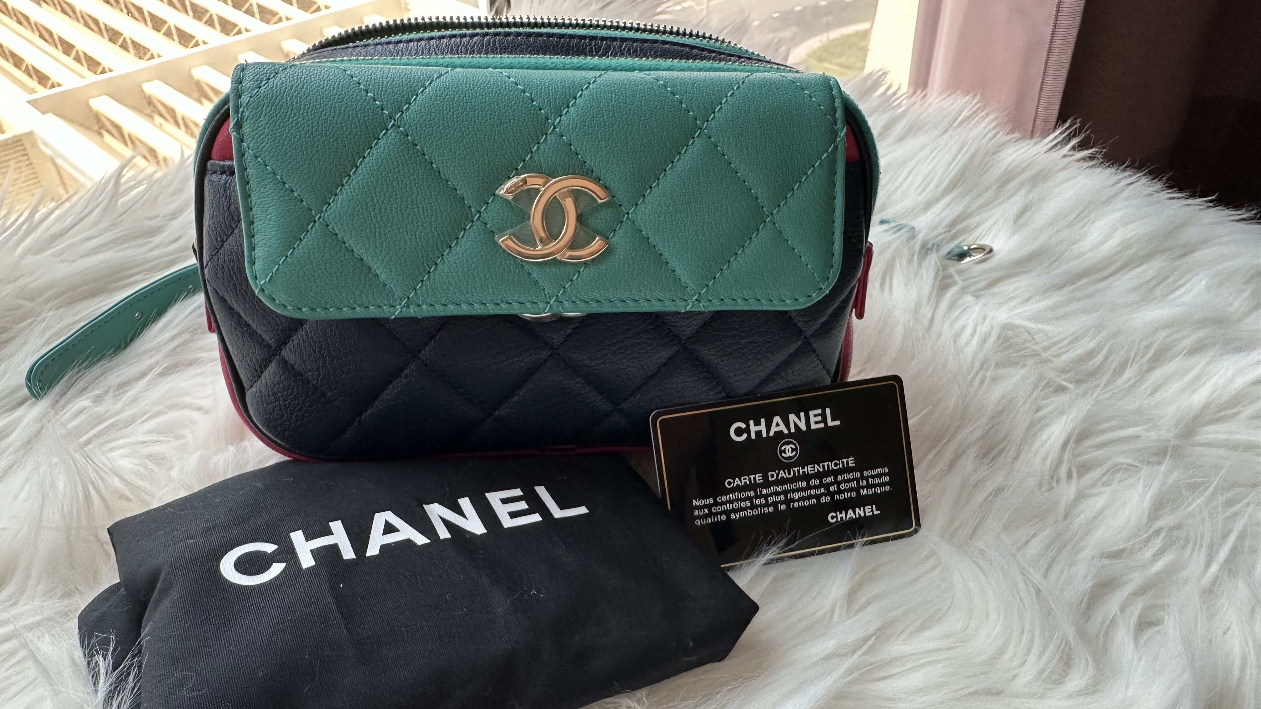 Chanel — Chanel Quilted Colorblock Camera Bag (New without tags)